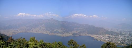 Pokara, Nepalas, Phewa See, Himalajus, Kalnai, Panorama