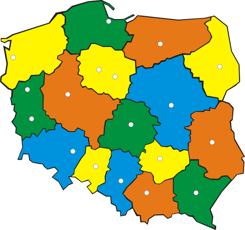 Lenkija, Administracija, Žemėlapis, Šalis, Nemokama Vektorinė Grafika