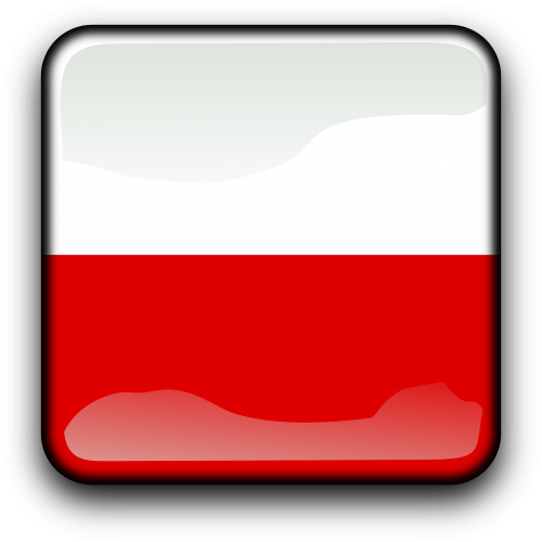 Lenkija, Vėliava, Šalis, Tautybė, Kvadratas, Mygtukas, Blizgus, Nemokama Vektorinė Grafika