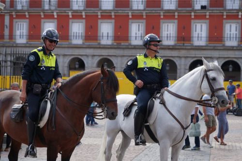 Sumontuota Policija, Policininkas, Arklys, Madride, Plotas, Plaza Meras
