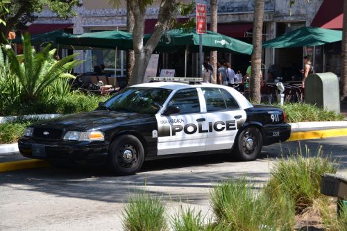 Policija, Policijos Automobilis, Automatinis, Miami, Majamio Paplūdimys, Usa