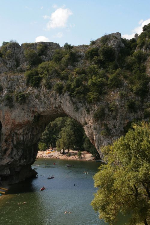 Pont Darc, Akmeninis Tiltas, Ardèche, France, Upė, Ardeche, Kanjonas, Tiltas