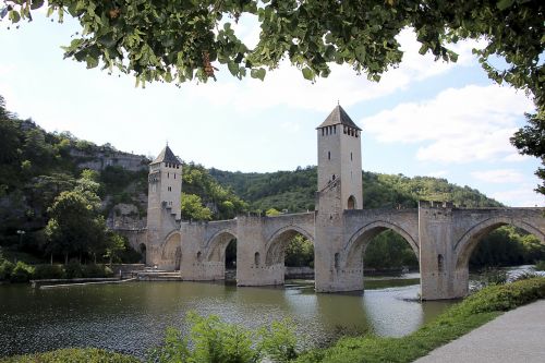 Pont Valentré, Akmens Arkos Tiltas, Daug Upės, Tiltas, Cahors, France, Miesto Simbolis