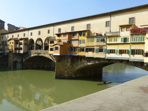 Ponte Vecchio, Florencija, Tiltas, Senas, Architektūra, Italy, Vasara
