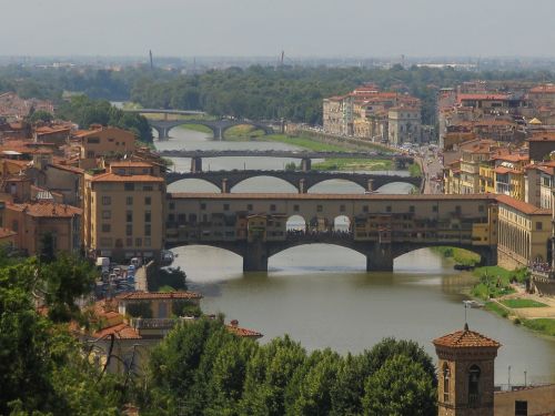 Ponte Vecchio, Florencija, Panorama, Toskana, Arno
