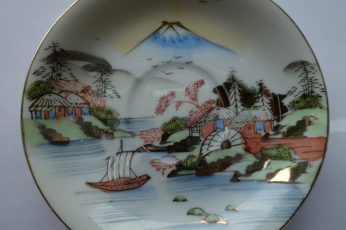 Porcelianas, Japonija, Japanese, Asian, Dizainas, Dažymas, Vintage, Fujii