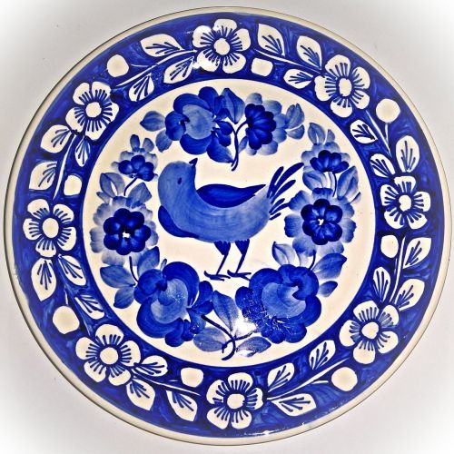 Porcelianinė Plokštė, Sienos Plokštė, Delft Stiliaus, Mėlyna Balta, Paukštis, Gėlių Vynuogių, Virtuvė, Apdaila