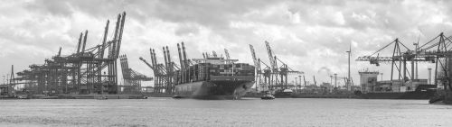 Uostas, Hamburgas, Konteinerių Laivas, Uosto Kranai, Konteinerių Tvarkymas, Kinija