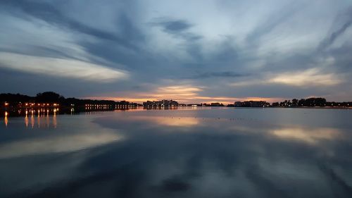 Uostas, Vakaras, Saulėlydis, Ežeras, Jūra, Vanduo, Nuotaika