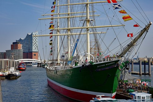 Uosto,  Hamburgo Uostas,  Rickmer Rickmers,  Muziejus Laivas,  Elbės Filharmonija