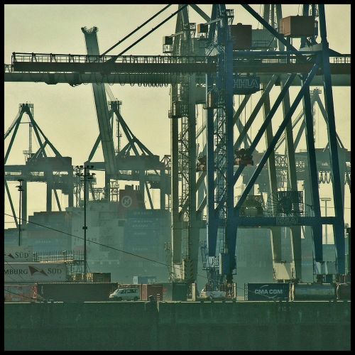 Uostas, Hamburgas, Kranas, Vanduo, Laivas, Technologija