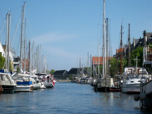 Uostas, Kopenhaga, Burlaiviai, Denmark, Valtys