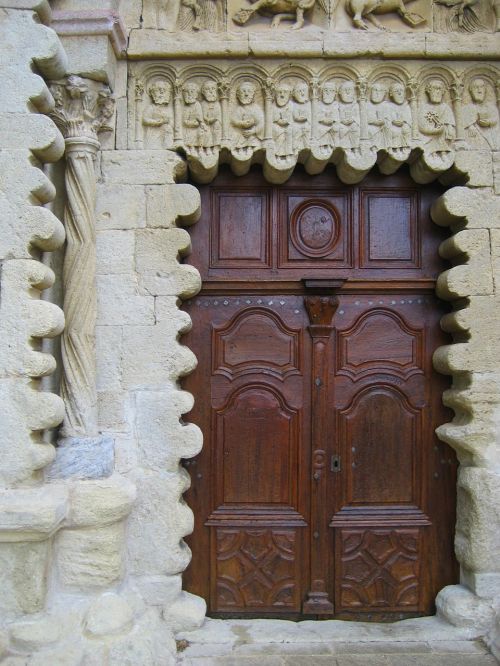 Portalas, Ganagobie Abbey, Benediktinas, Vienuolynas, Alpes De Haute-Provence, France, Įėjimas, Durys