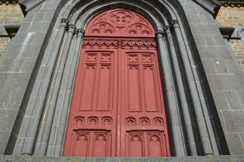 Portalas, Bažnyčia, Didelės Durys, Durys, Raudona, Saint Méloir Des Ondes, Brittany