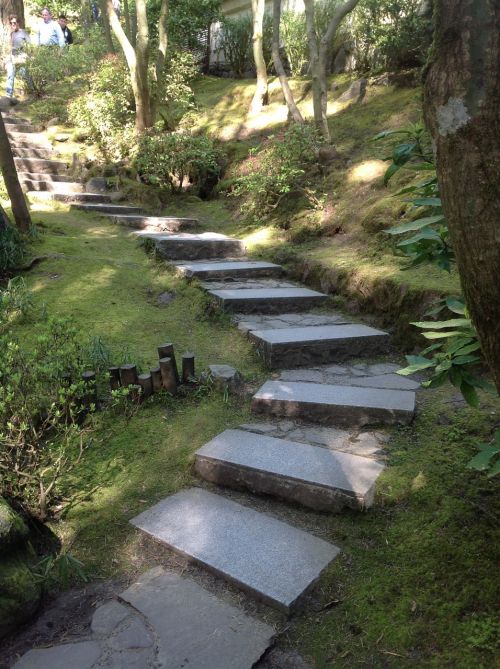 Japonų Portlando Sodas, Laiptai, Akmuo, Kelias, Botanikos, Oregonas