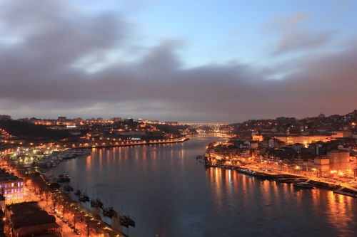 Portugal, Porto, Upė, Douro, Vakaras