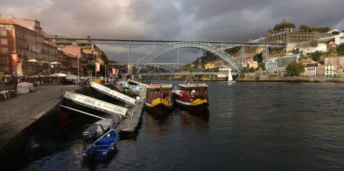 Portugal, Porto, Douro, Tiltas, Miesto Panorama