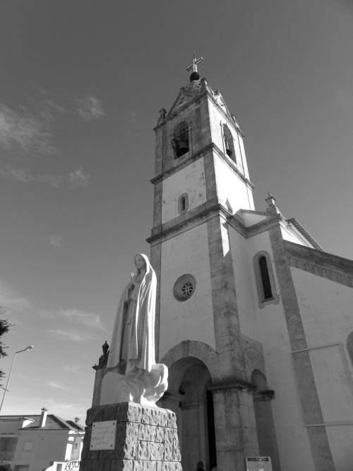 Portugal, Fatima, Bažnyčia, Juoda Ir Balta, Statula, Architektūra