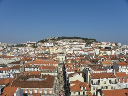 Portugal, Lisbonas, Panoraminis, Miestas, Požiūris, Dekadentas, Turizmas, Senamiestis, Horizontas