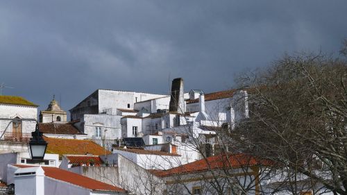 Portugal, Evora, Senamiestis, Architektūra, Debesys