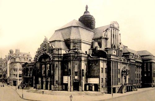 Atvirukas, Thalia, Teatras, 1912, Senas, Elberfeld, Namai, Vuppertalis, Schwebebahn, Vokietija