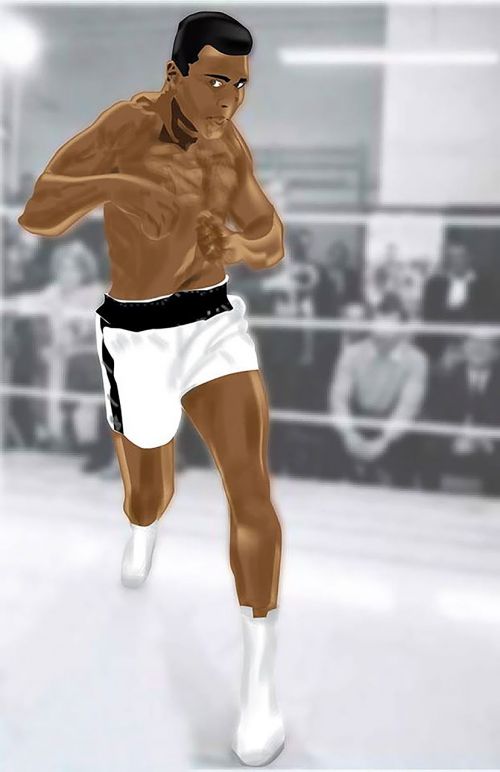 Muhammad Ali, Plakatas, Iliustratorius, Photoshop, Patinas, Sportas, Boksininkas, Mokymas, Sporto Salė