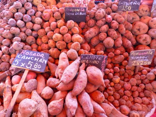 Bulvės, Raudona, Maistas, Daržovės, Turgus, Peru
