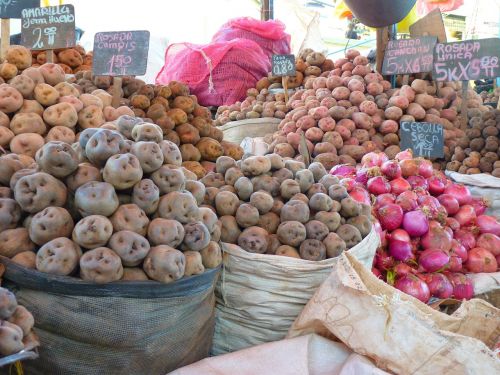 Bulvės, Svogūnai, Turgus, Peru