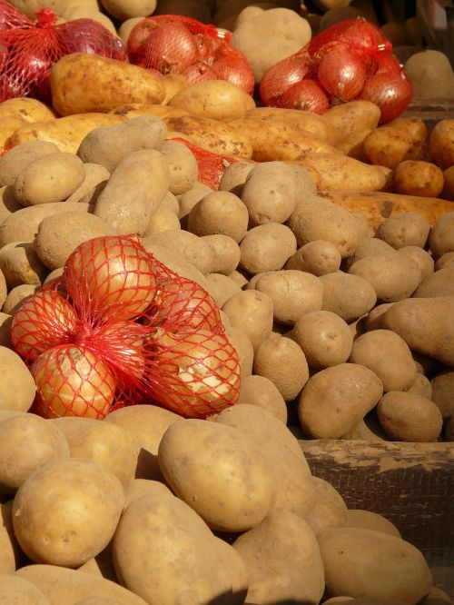 Bulvės, Svogūnai, Daržovės, Bulvė, Maistas, Ingredientas, Valgyti, Turgus