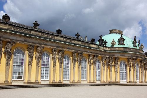Potsdamas, Sanssouci, Park Sanssouci, Naujas Palais, Pilis, Pastatas, Auksas, Architektūra