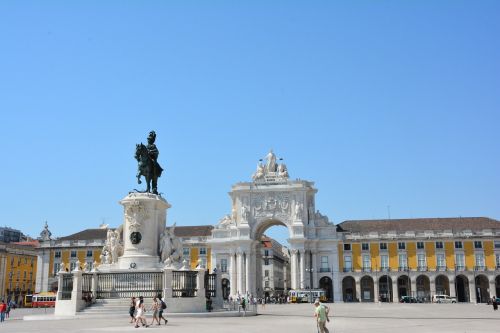 Prekybos Aikštė, Terreiro Do Paço, Lisbono Aikštė, Lisboa, Lisbonas, Royalty Free