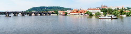 Prague, Panorama, Miestas, Vltava, Charles Tiltas, Hradcany, Čekijos Respublika
