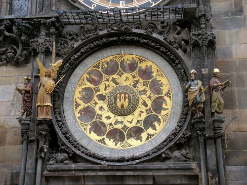 Prague, Laikrodis, Astronominis Laikrodis, Mėnulio Fazes, Astronomija, Laikas, Data