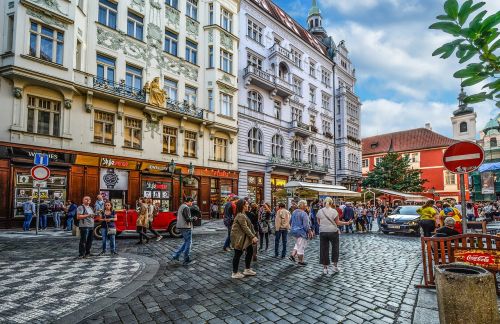 Prague, Gatvė, Miestas, Senas, Miestas, Čekų, Architektūra, Pastatas, Turizmas, Europietis, Praha