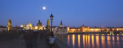 Prague,  Čekijos Respublika,  Charles Tiltas,  Miestas,  Upė,  Panorama,  Architektūra,  Be Honoraro Mokesčio