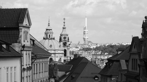 Praha,  Panorama,  Senamiestis,  St Nicholas Bažnyčia,  Žižkov Bokštas,  Zizkov,  Europos Architektūros,  Čekijos Respublika,  Istoriniai Paminklai,  Turistinių Vietų Europoje