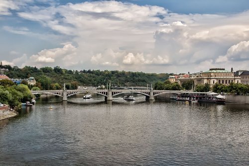 Praha,  Čekija,  Upė,  Vltava,  Manes Tiltas