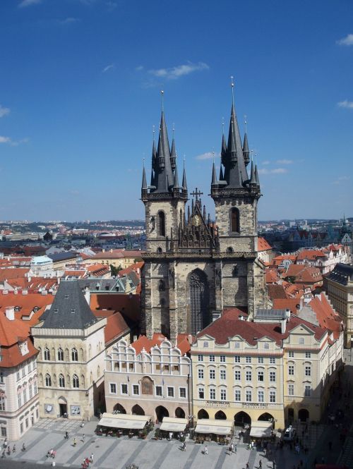 Prague, Bažnyčia, Čekijos Respublika, Oro Vaizdas, Žvilgsnis Į Varpinę