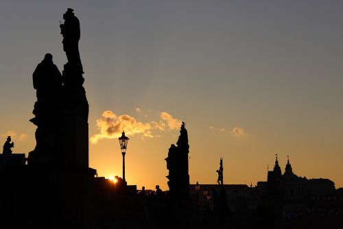 Prague, Naktis, Statula, Tiltas