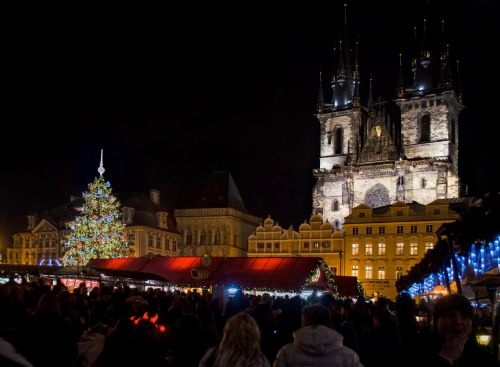 Kalėdos & Nbsp,  Medis,  Prague,  Praha - Kalėdų Eglutė Naktį