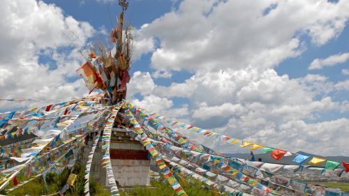 Maldos Vėliavos, Tibetas, Kraštovaizdis, Debesys, Tibetietis