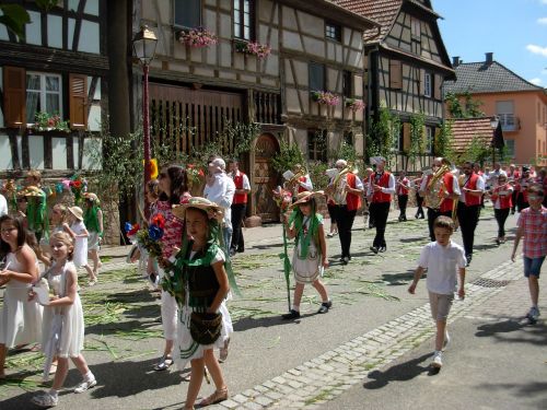 Procesija, Religinės Šventės, Geispolsheim, Alsace, Tradicija