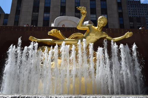 Prometheus Fontanas,  Rockefeller Centras,  Manhatanas,  Niujorkas,  Jungtinės Valstijos