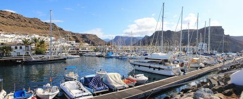 Puerto De Mogan, Uostas, Laivai, Boot, Gran Canaria, Prieplauka, Jachtos, Ispanija, Vasara, Šventė