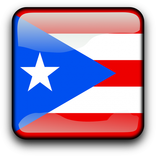 Puerto Rico, Vėliava, Šalis, Tautybė, Kvadratas, Mygtukas, Blizgus, Nemokama Vektorinė Grafika