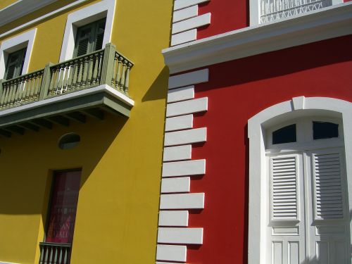 Puerto Rico, Senas San Juanas, Architektūra, Durys, Langai, Senas, Pastatai