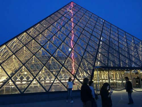 Piramidė, Lova, Paris, France, Architektūra, Glas, Menai, Kelionė