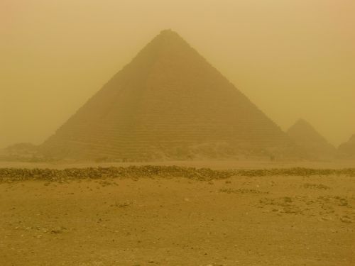 Piramidės, Egiptas, Smėlio Audra