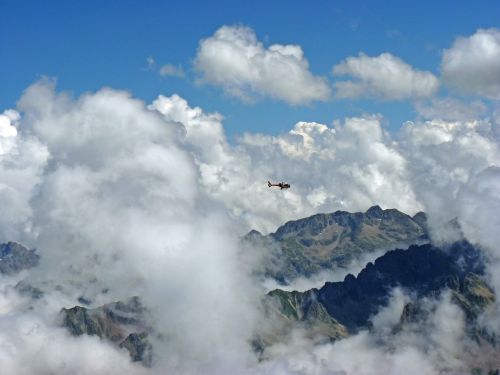 Pyrénées, Kalnas, Aukščiausiojo Lygio Susitikimas, France, Aukštis, Aukštas Kalnas, Kalnynai, Debesys, Vasara, Vaizdas Iš Viršaus