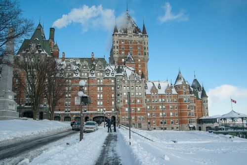 Québec, Château Frontenac, Žiema, Kioskas, Viešbutis
